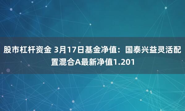 股市杠杆资金 3月17日基金净值：国泰兴益灵活配置混合A最新净值1.201