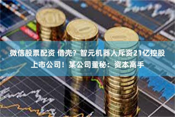 微信股票配资 借壳？智元机器人斥资21亿控股上市公司！某公司董秘：资本高手