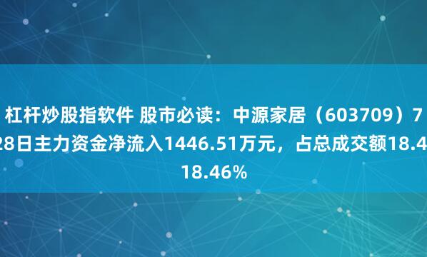 杠杆炒股指软件 股市必读：中源家居（603709）7月28日主力资金净流入1446.51万元，占总成交额18.46%